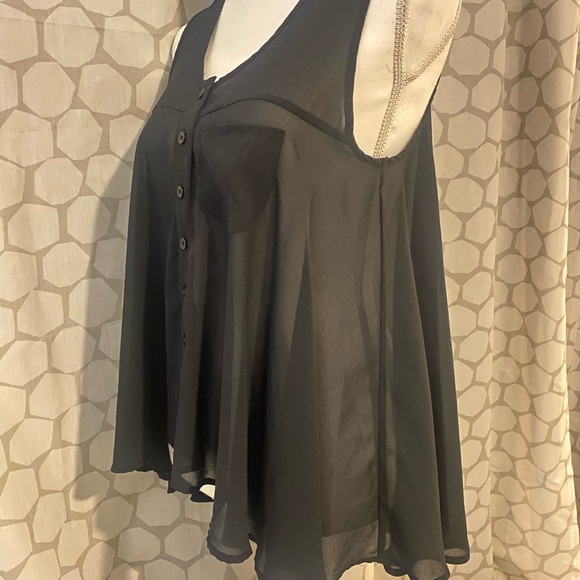 ⏰ Belle Du Jour - Sleeveless open back sheer top - M - Picture 4 of 7